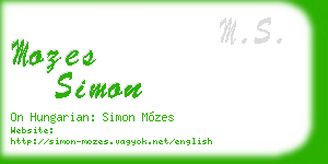 mozes simon business card