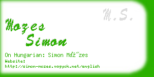 mozes simon business card